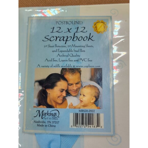 Baby Boy Scrapbook By Markings 12" x 12" Blue and White - Picture 6 of 7